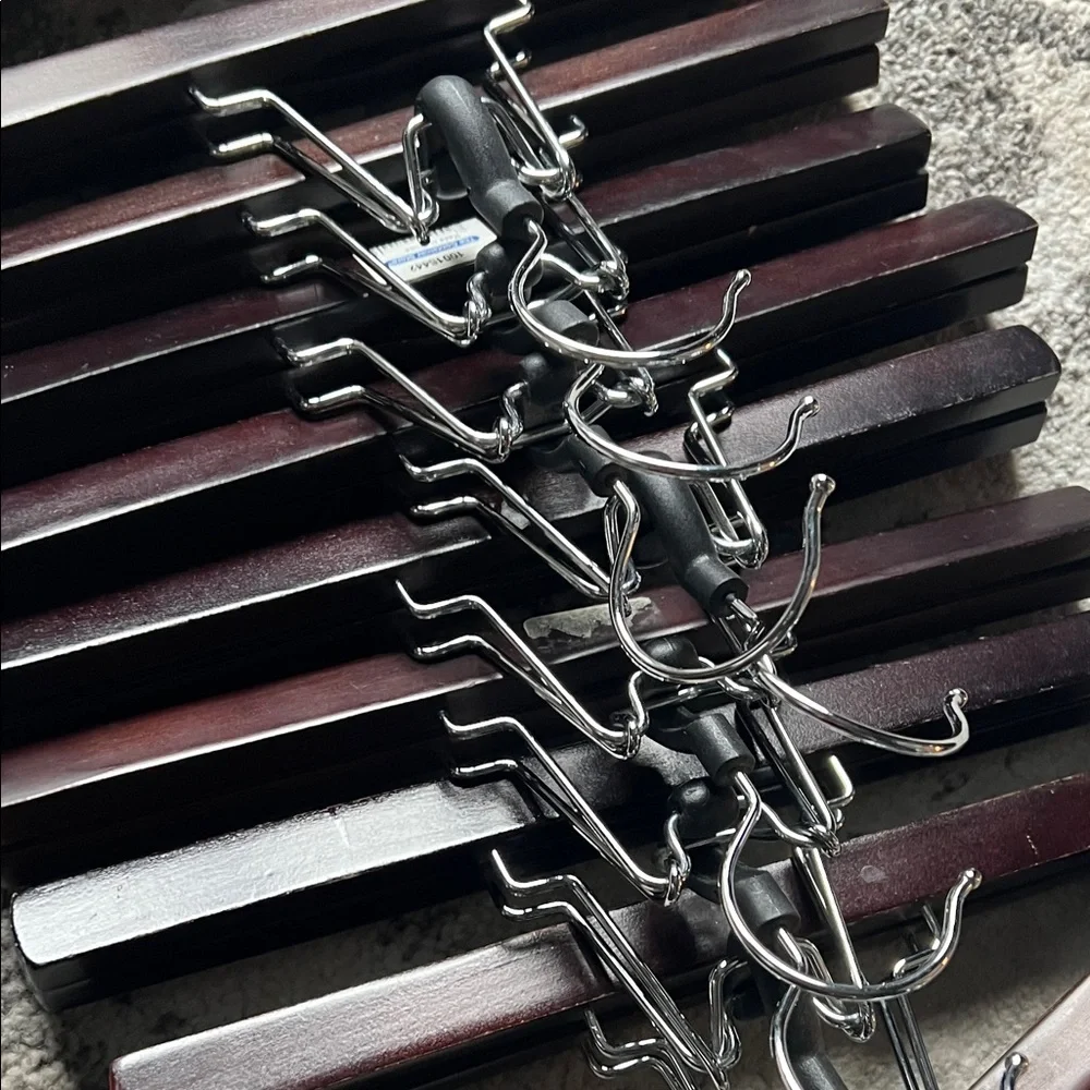 The Container Store Black and Brown Wooden Hangers